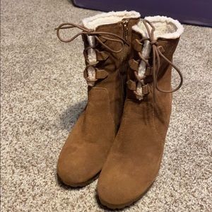 Michael Kors suede wedged boots